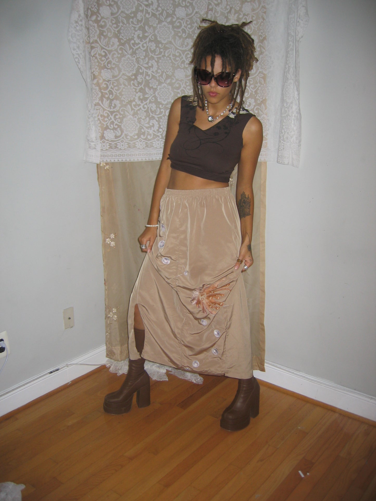 Surreal pearl Maxi Skirt