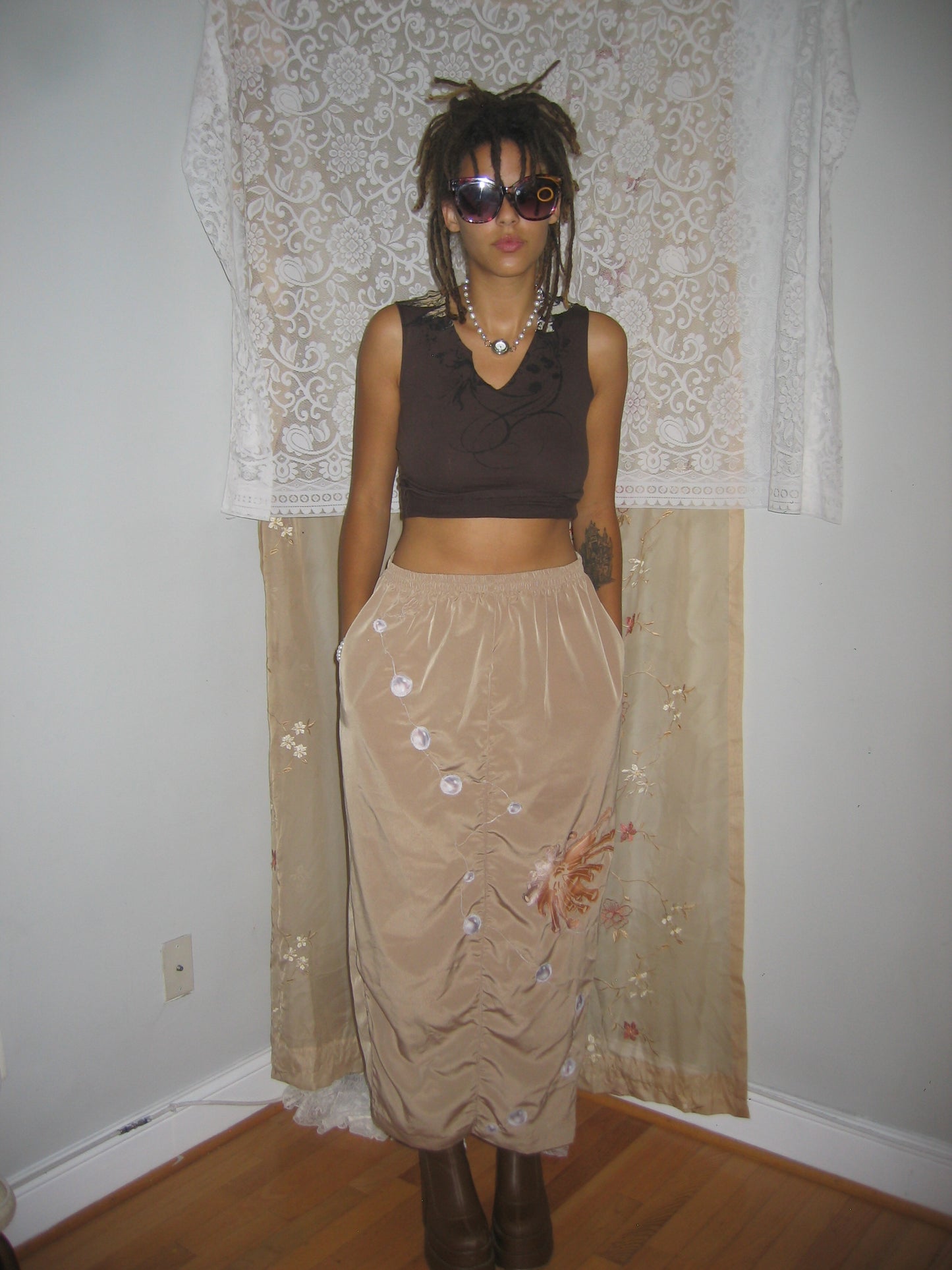 Surreal pearl Maxi Skirt