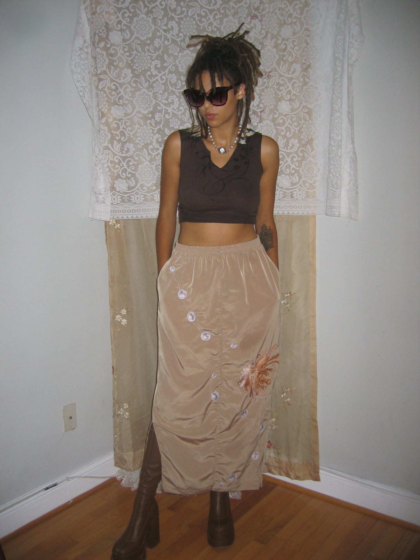 Surreal pearl Maxi Skirt