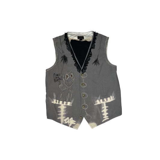 embroidered mini vest